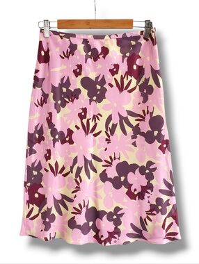 Banana Republic Silk Y2K Floral Print A-line Skirt Size 6